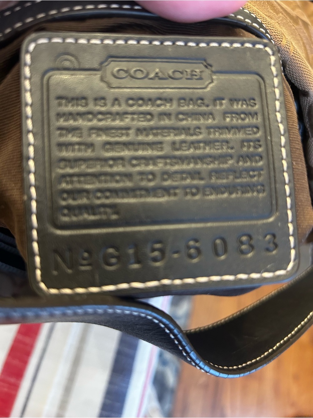 Coach Signature Canvas & Large Brown Bucket/Hobo Bag G15-6083 - Picture 4 of 9